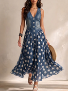 Adeline | Vestido Largo Denim con Lunares 1