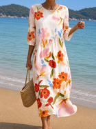 Vestido casual de mujer con estampado floral 1