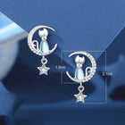 Aretes Gato lune y étoile en Plata de ley 925 con zircon 4