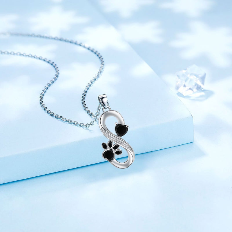 Collar Símbolo infinito Corazones huella de Huella