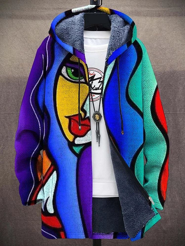 Alejandra | Cárdigan con Capucha y Estampado Artístico