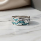 Regina - Anillo de Olas Turquesa en Plata 4