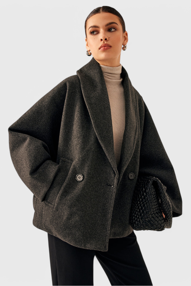 Penelope | Abrigo Oversize Relajado con Cuello Chal