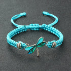 Pulsera tejida a mano con libélulas 1