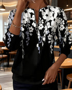 Sofía | Top Floral con Cuello Cremallera 1