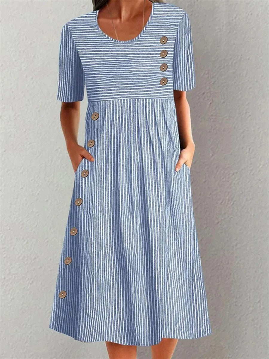 Isabela | Vestido Midi a Rayas