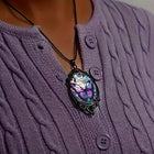 Collar Colgante Mariposa con cristal Morado 4