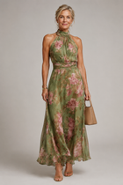 Julie | Floral Halter Neck Dress 1