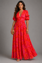 Olympe | Vestido Fluido en Rosa y Naranja 1