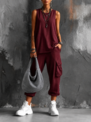 Rojo+Bolso gris