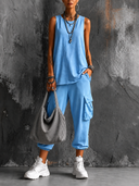 Celeste+Bolso gris
