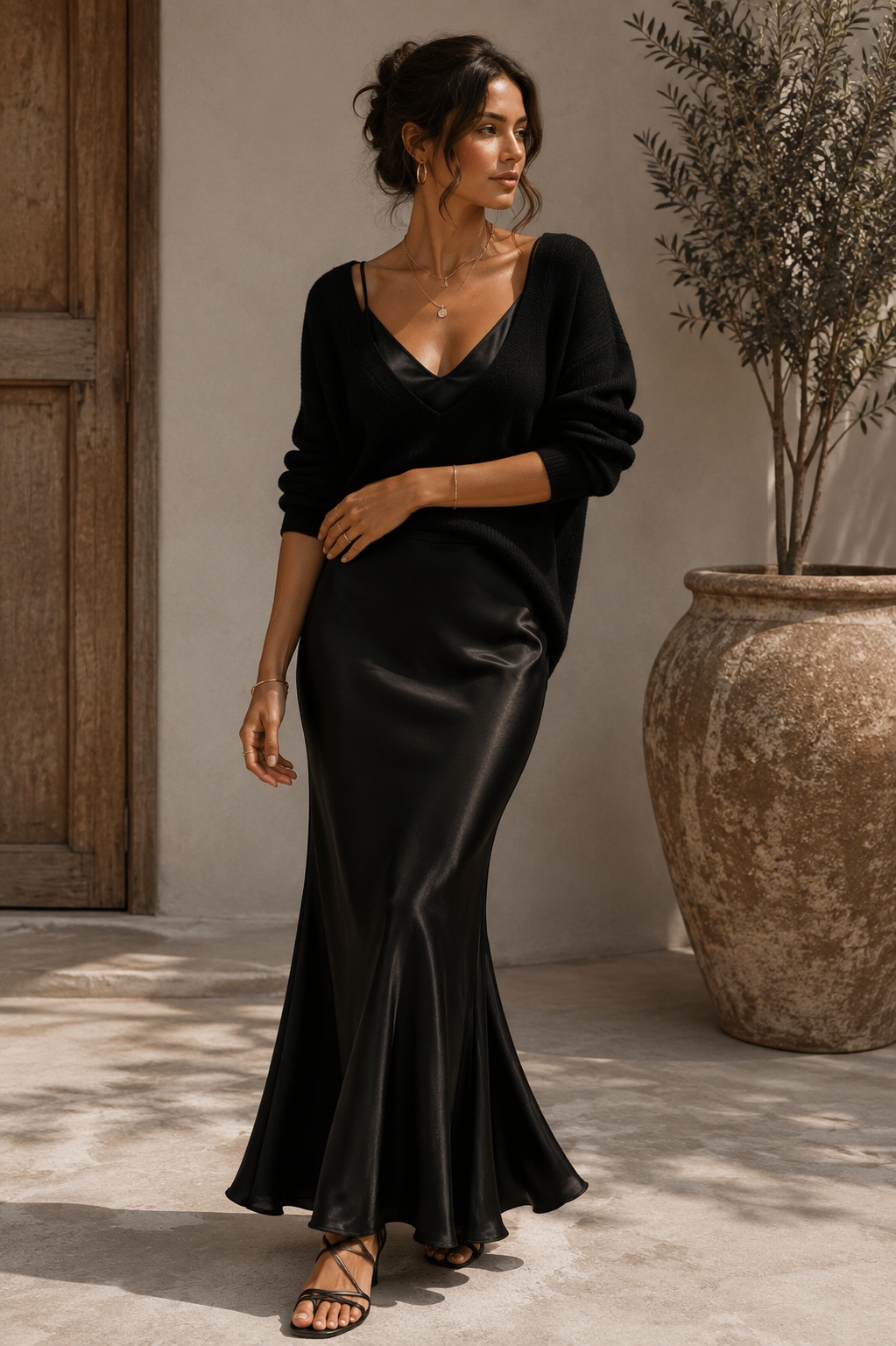 Alma | Vestido de Satén Elegante con Jersey