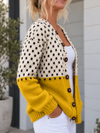 Cárdigan de Botones con Estampado de Lunares Amarillos 4
