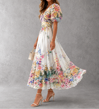 Rosalinda | Vestido Maxi Floral de Manga Corta 2