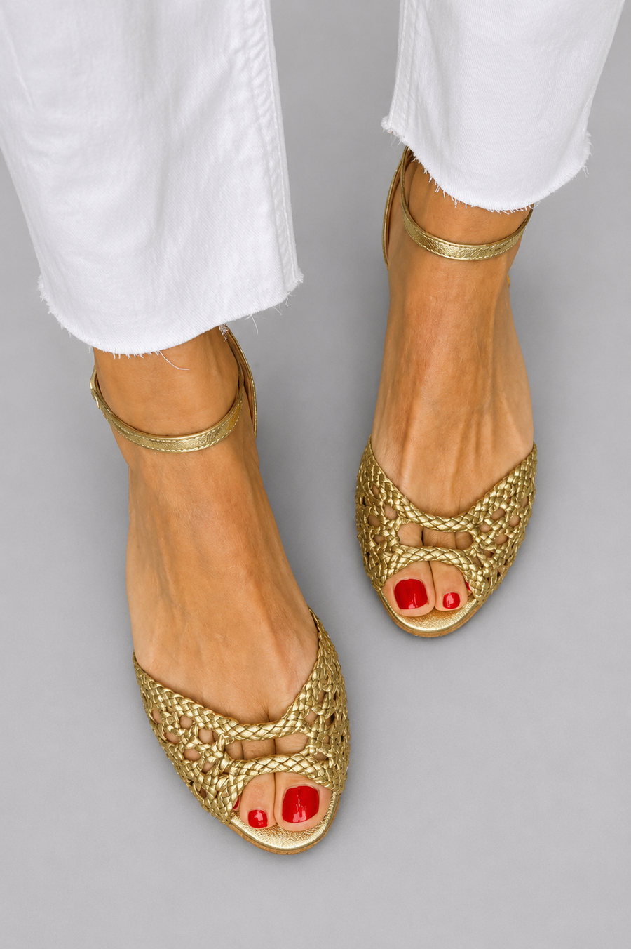 Isadora | Sandalias trenzadas doradas