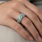 Regina - Anillo de Olas Turquesa en Plata 2