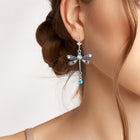 Aretes elegantes de libélula esculpida 4