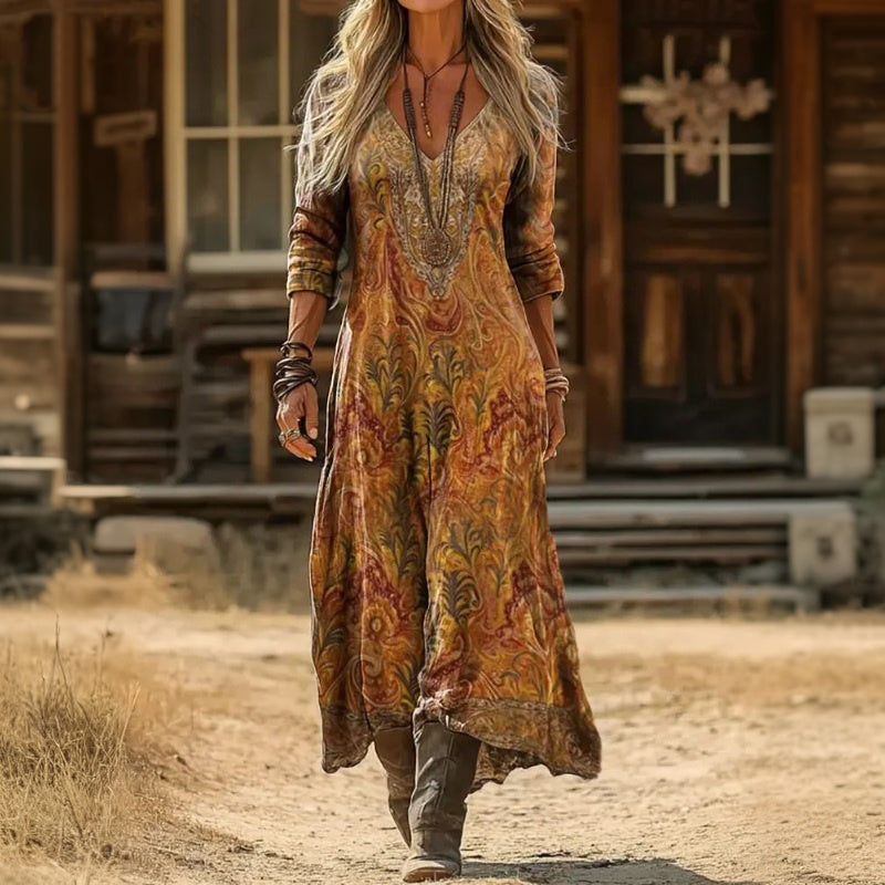 Camila | Vestido Maxi Bohemio Fluido