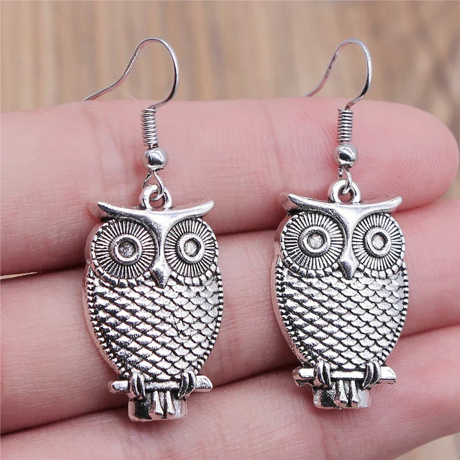 Aretes Colgantees Búho Bohemio vintage