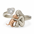 Anillo Perro Faite Main en Plata de ley 925 con Zirconia Corazón - Talla ajustable 2