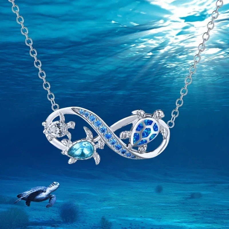 Collar Tortue Infini con Cristaux Étincelants