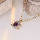 Collar Colgante tortue en cristal Morado 2