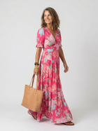 Ione | Short Sleeve V Neck Floral Midi Dress 5