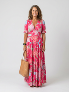 Ione | Short Sleeve V Neck Floral Midi Dress 4
