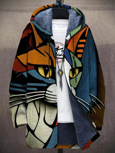 Isabella | Chaqueta de Punto con Capucha y Estampado Artístico