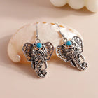 Aretes Colgantees éléphant vintage Plata style Bohemio 1