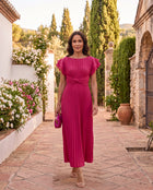 Seraphina | Elegante Vestido Maxi Plisado con Cintura Anudada 1