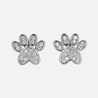 Aretes Huella en óxido de Zirconia Blanco - diseño Corazón 2