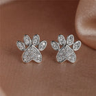 Aretes Huella en óxido de Zirconia Blanco - diseño Corazón 3