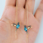 Aretes de colibrí con esmalte y zirconia 5