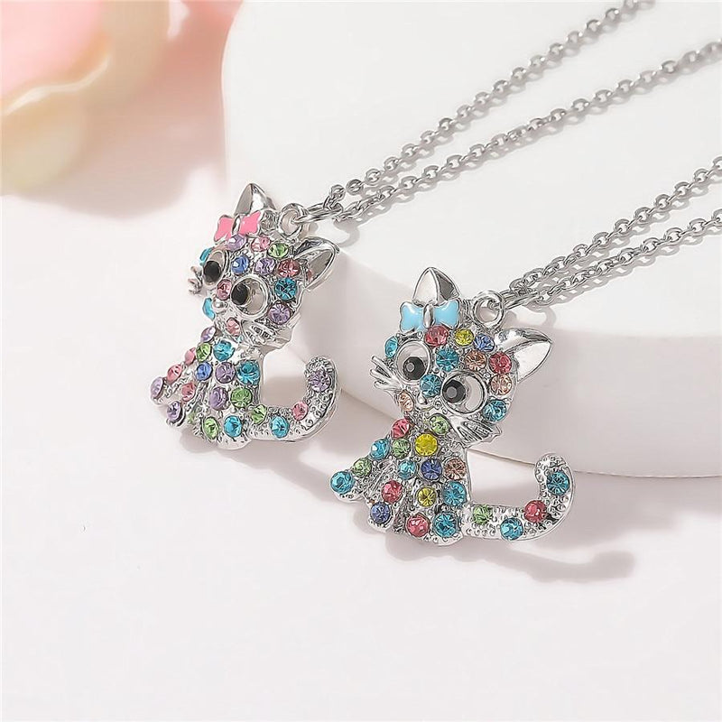 Collar Gatoons Plataés y Zirconia Colorée