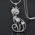 Collar de gatos de amor en plata de ley y zirconia 1