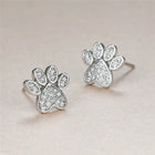 Aretes Huella en óxido de Zirconia Blanco - diseño Corazón 1