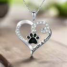 Collar Huella de Perro - Corazón en Acero inoxidable con Zirconia 1