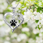 Collar Huella de Perro - Corazón en Acero inoxidable con Zirconia 2