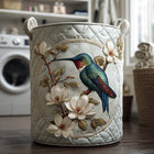 Cesto acolchado con colibrí y encaje floral 1