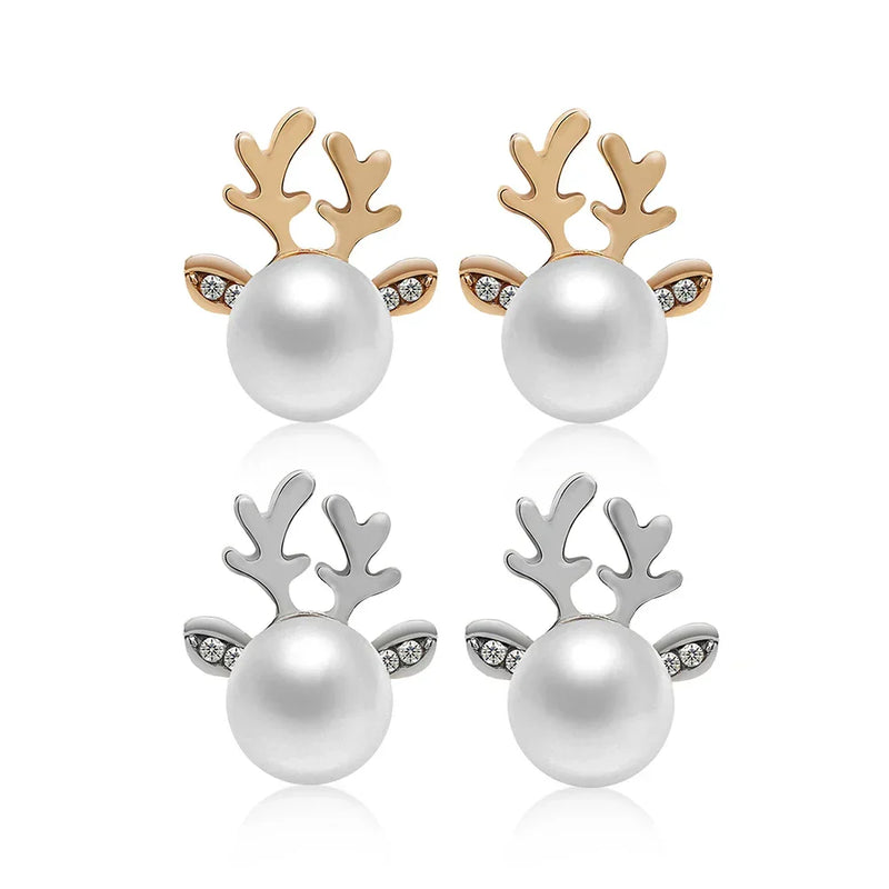 Aretes Perlas renne de Noël