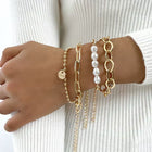 Consuelo - Set de Pulseras Doradas de Perlas 1