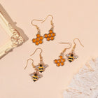 Aretes Abeja Doradoe y nid d'Abeja en cristal 1
