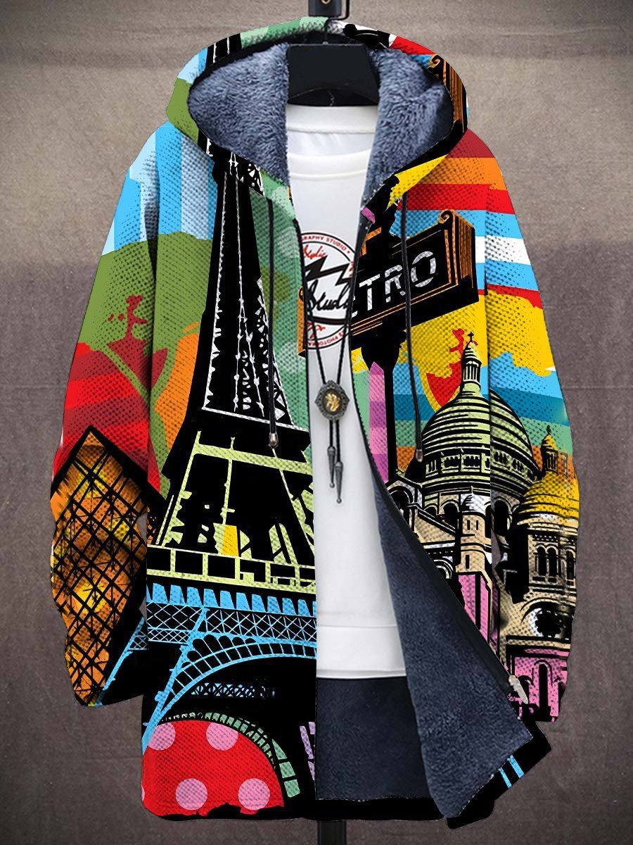 Renata | Chaqueta con Capucha, Cierre y Estampado Artístico