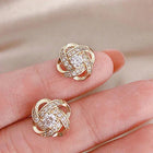 Lourdes - Pendientes Dorados de Espiral con Cristales 3