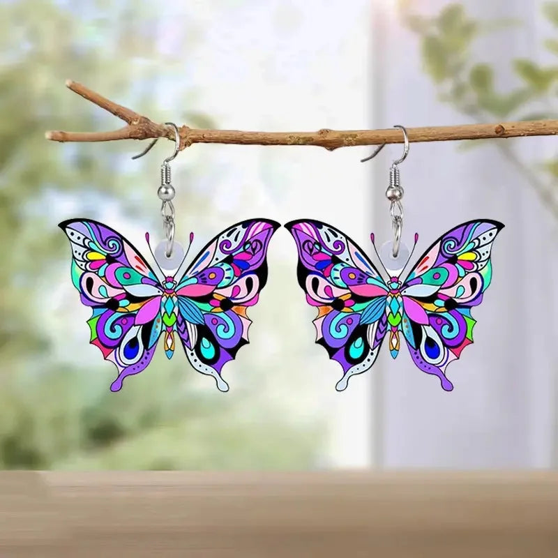 Aretes Mariposa Colorées para Mujer