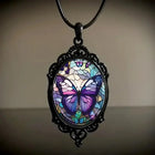 Collar Colgante Mariposa con cristal Morado 1
