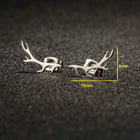 Aretes de madera con diseño de asta de ciervo 2
