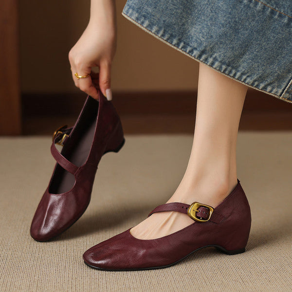 Mariana | Zapatos Mary Jane Planos con Punta Redonda