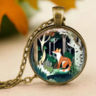 Collar Colgante en verre con animal esprit de la forêt 1